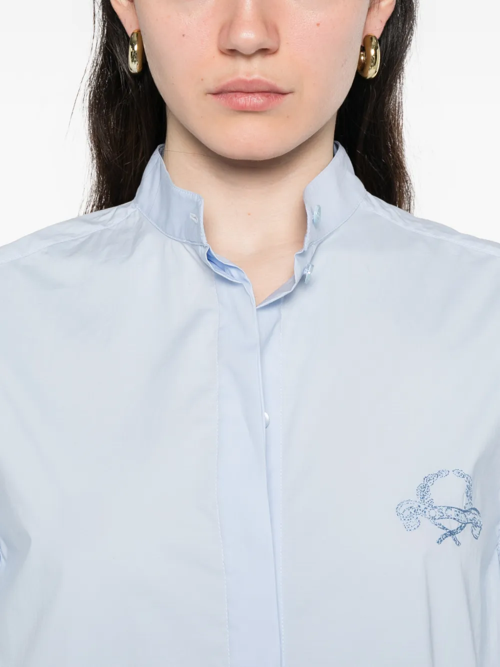 Moschino Mini-jurk met geplooide afwerking en geborduurd logo Blauw