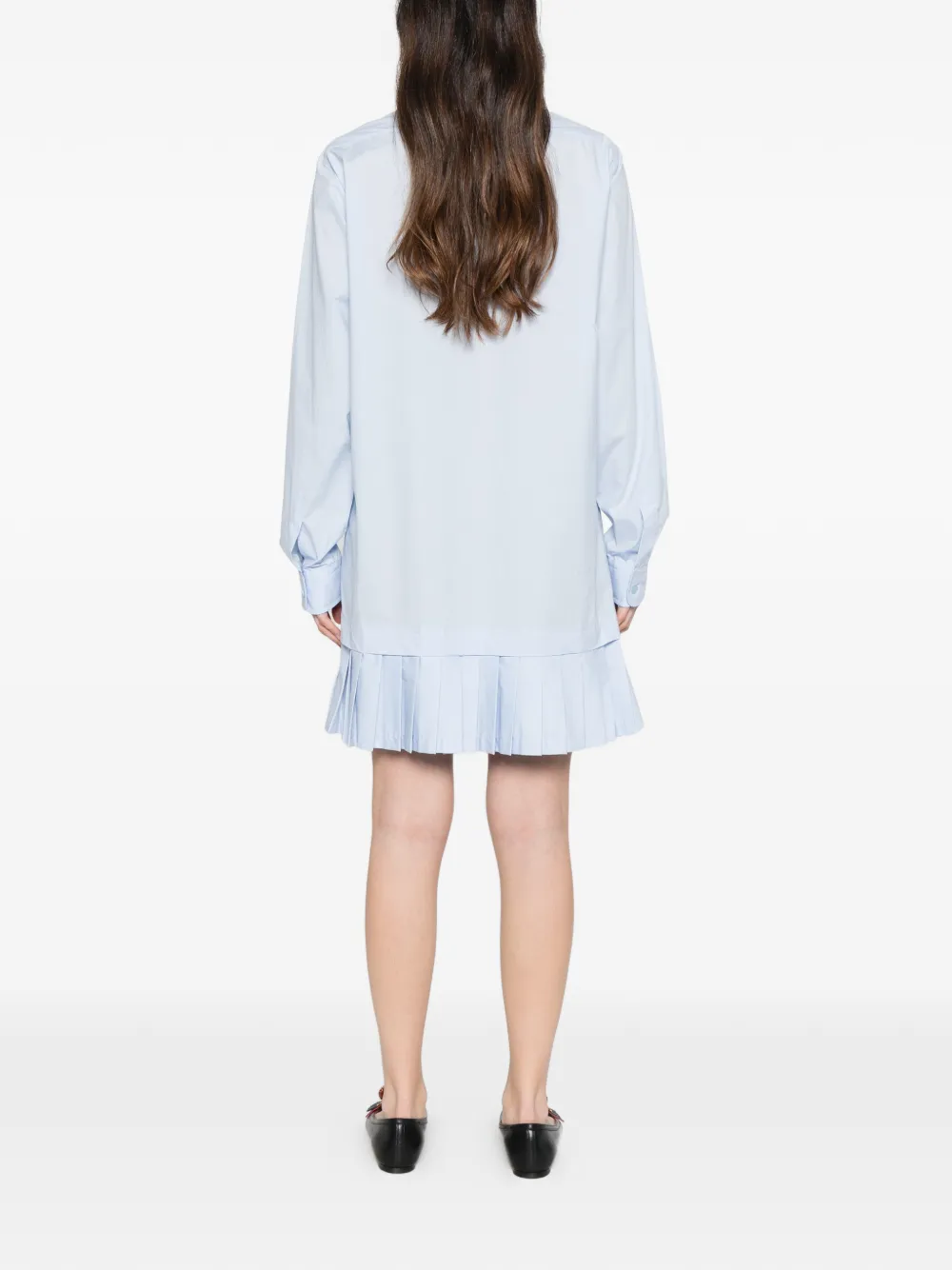 Moschino Mini-jurk met geplooide afwerking en geborduurd logo Blauw
