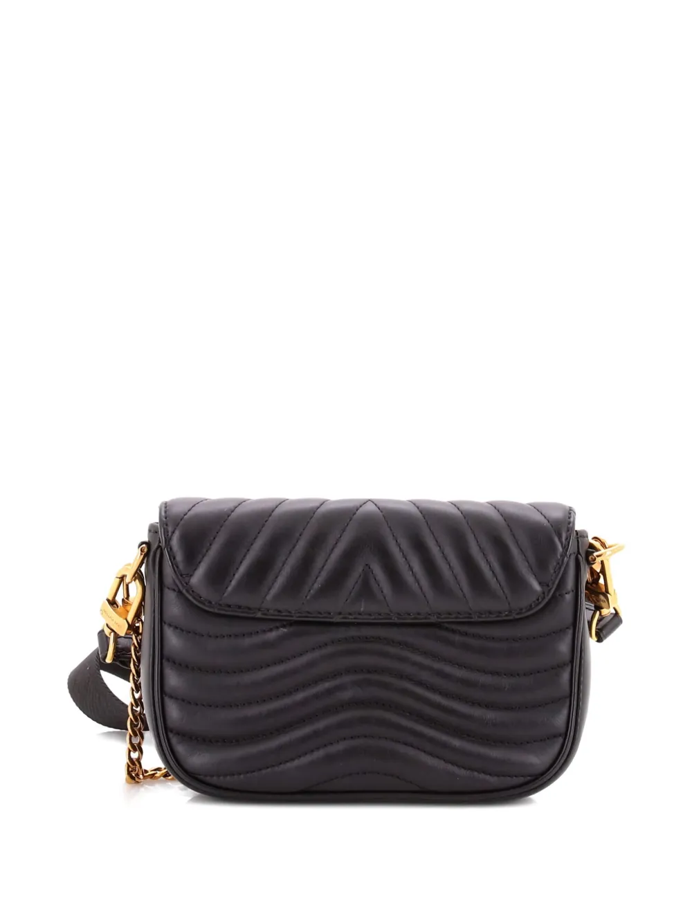 Pre-owned Louis Vuitton New Wave Multi Pochette Quilted Leather Crossbody Bag In Black