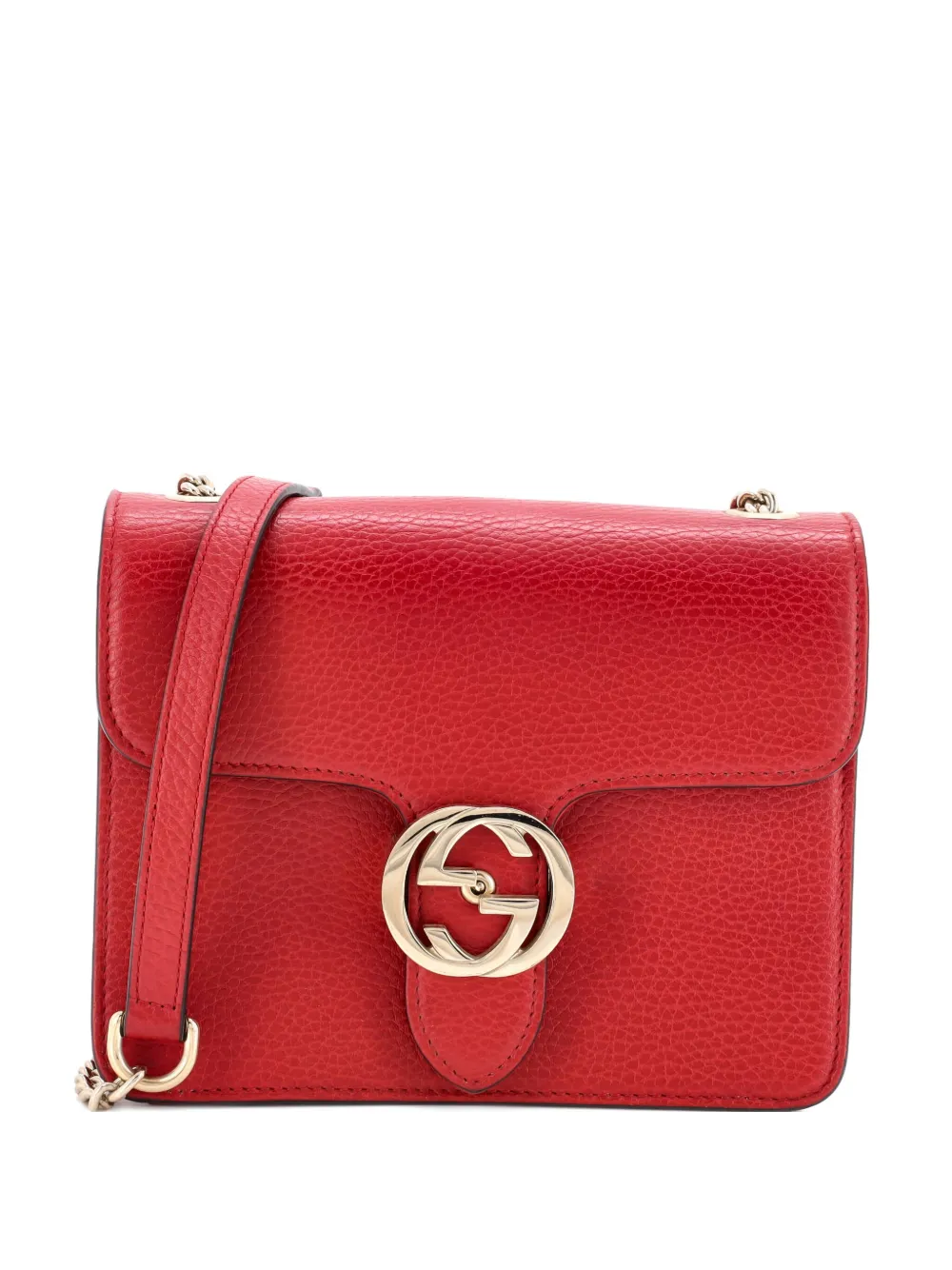 Gucci Pre-Owned Interlocking Leather Small shoulder bag - レッド