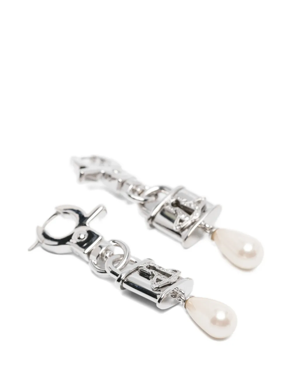 Vivienne Westwood Small Celestia Orb Padlock Earrings | Silver