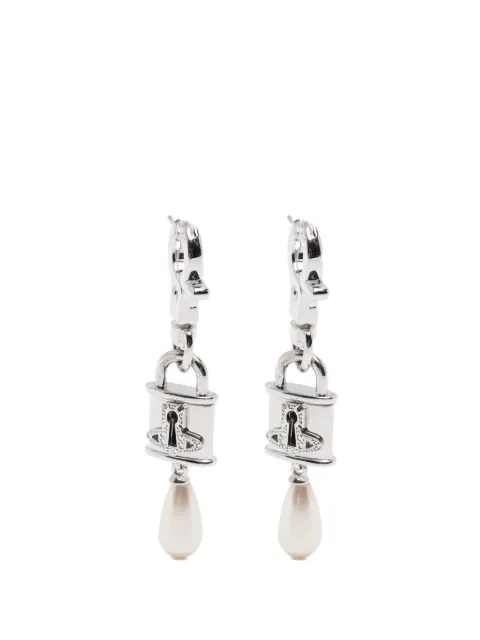 Vivienne Westwood small Celestia Orb padlock earrings