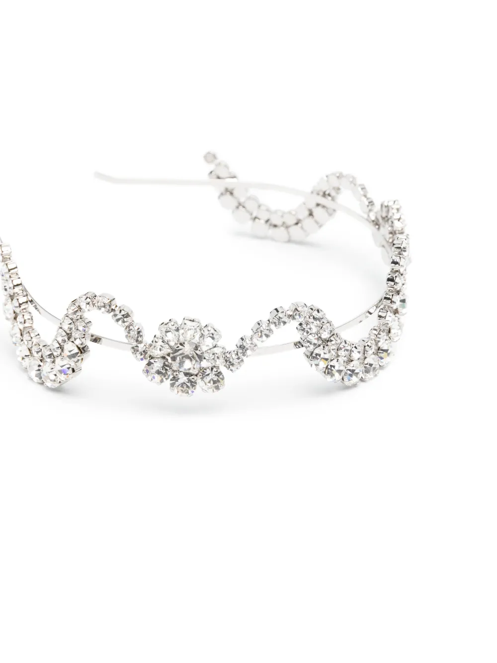  Simone Rocha Sepal-motif Crystal-embellished Hairband - Silver 