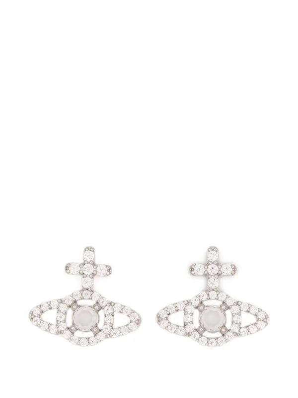 Vivienne Westwood Olympia 晶饰土星耳环| 银色| FARFETCH CN