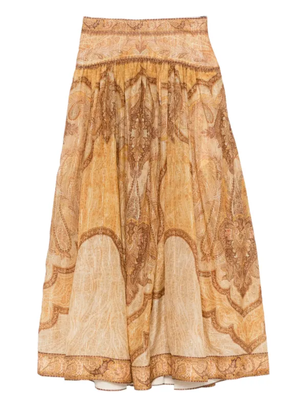 Zimmermann Wanderlust Maxi Skirt in Yellow