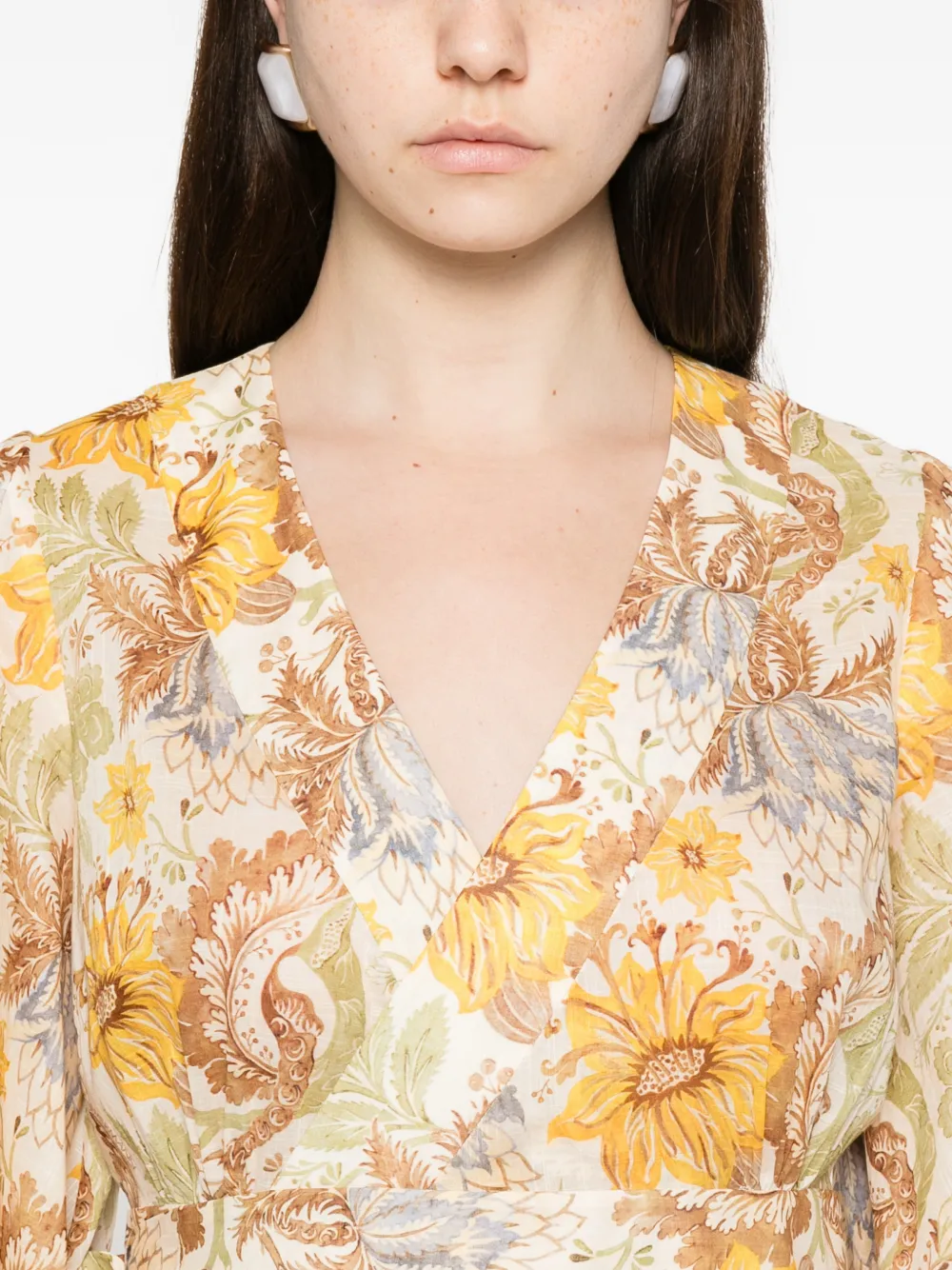 ZIMMERMANN Daylight mini-jurk met franje Beige