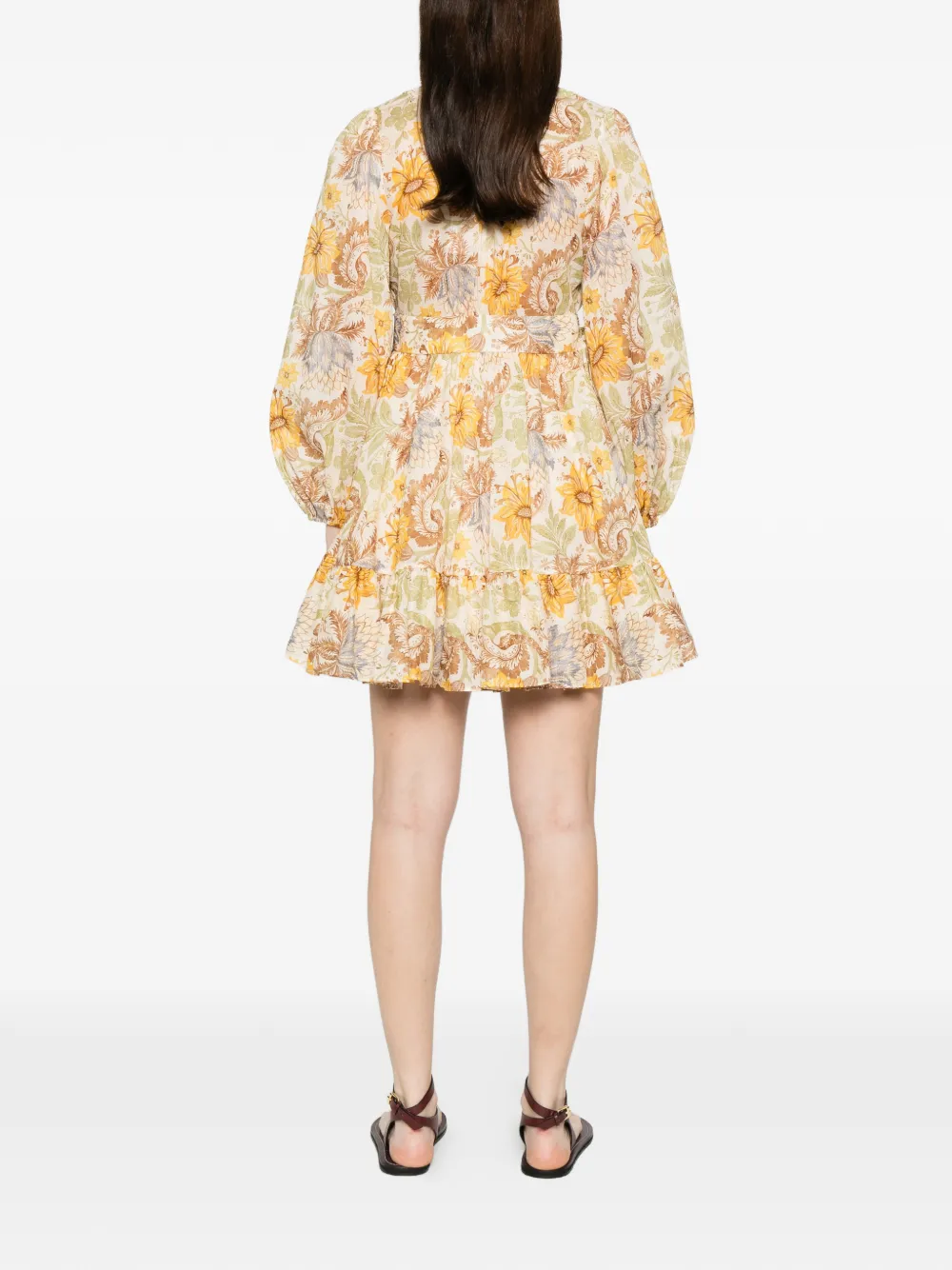 ZIMMERMANN Daylight mini-jurk met franje Beige