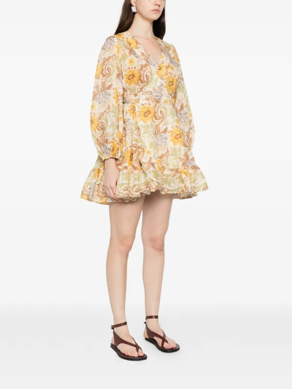 Zimmermann Daylight Frill Mini Dress - Neutrals