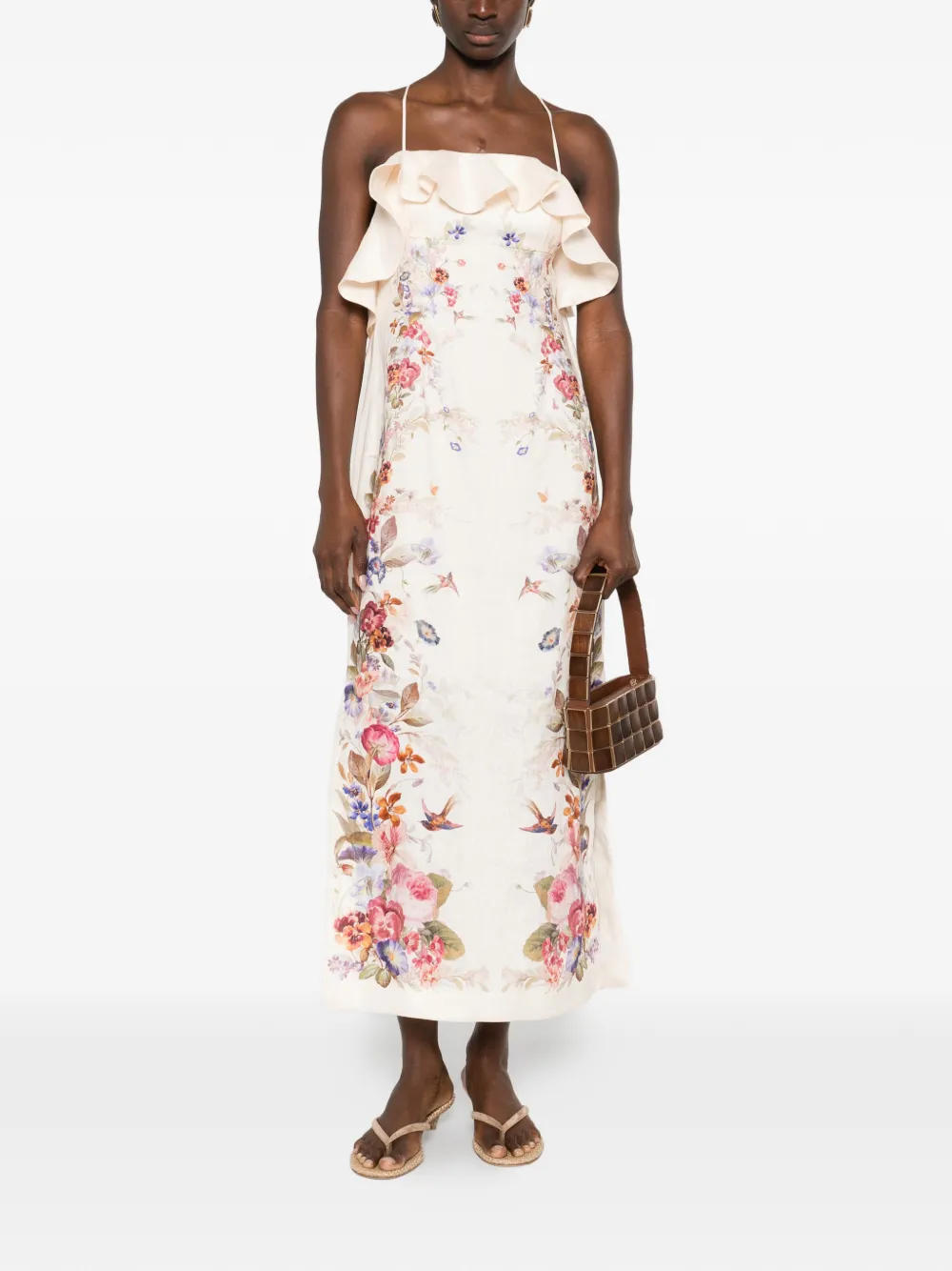 ZIMMERMANN Patience Frill midi dress - Beige