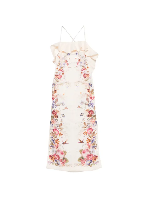 Zimmermann Patience Frill Midi Dress - Neutrals