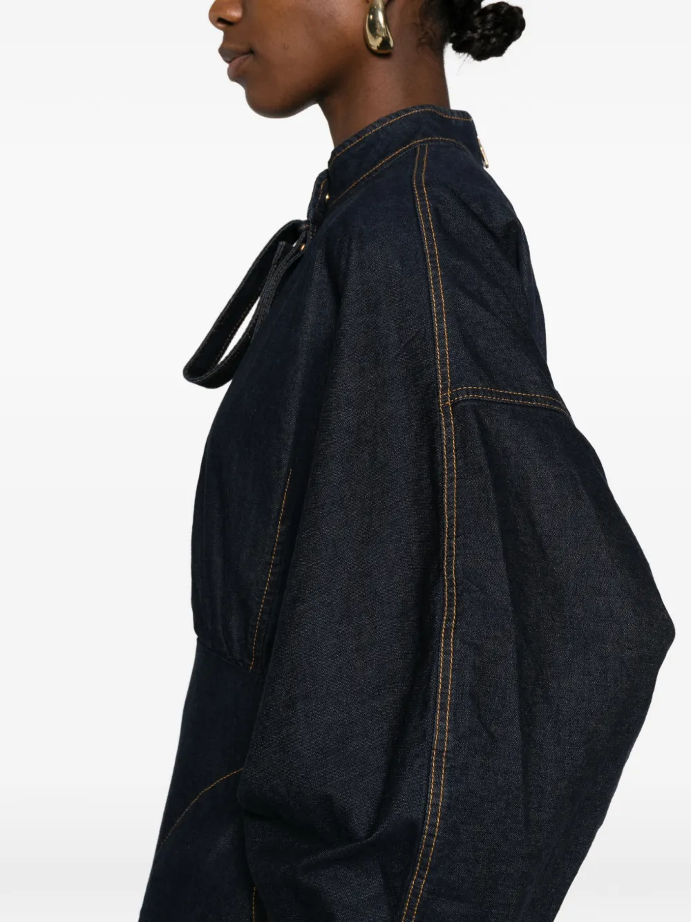 ZIMMERMANN Denim mini-jurk met bisschopmouwen Blauw
