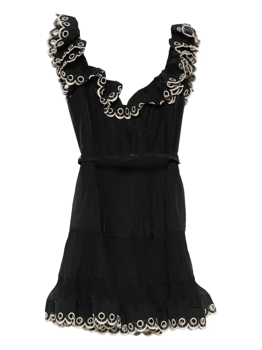 Zimmermann Embroidered Mini Dress In Black