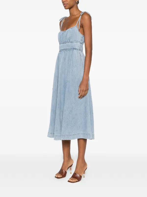 knee length dresses for ladies Zimmermann Natura Midi Dress in Blue Birds main image 0