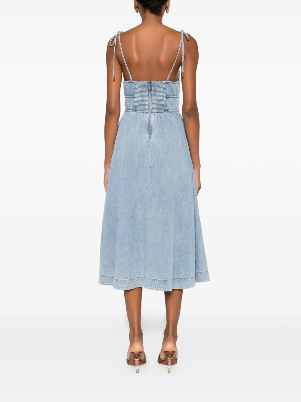Zimmermann Wanderlust Denim Midi Dress In Blue