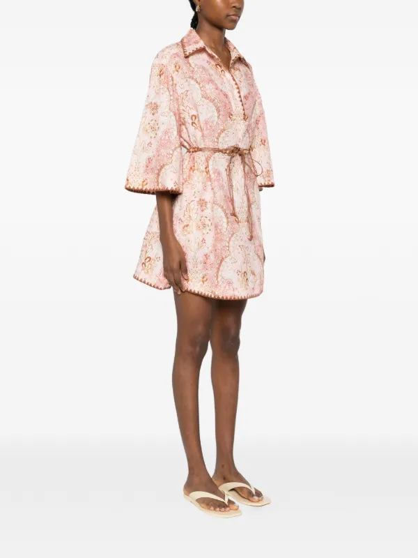 strapless open back dress ZIMMERMANN WOMEN High Tide Mini Dress Pink – MAISONDEFASHION.COM main image 1