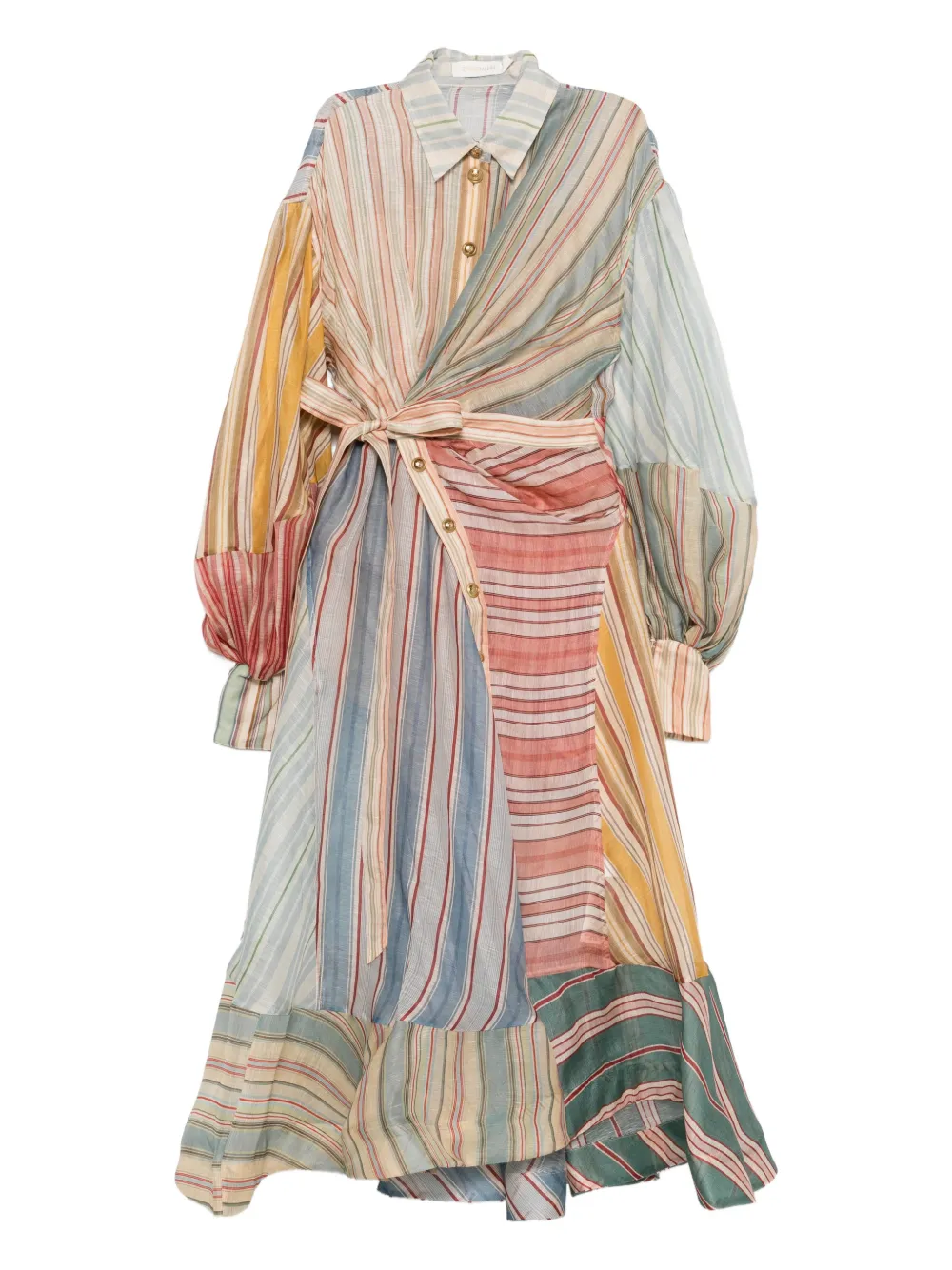 ZIMMERMANN Rebellion Striped midi dress - Toni neutri