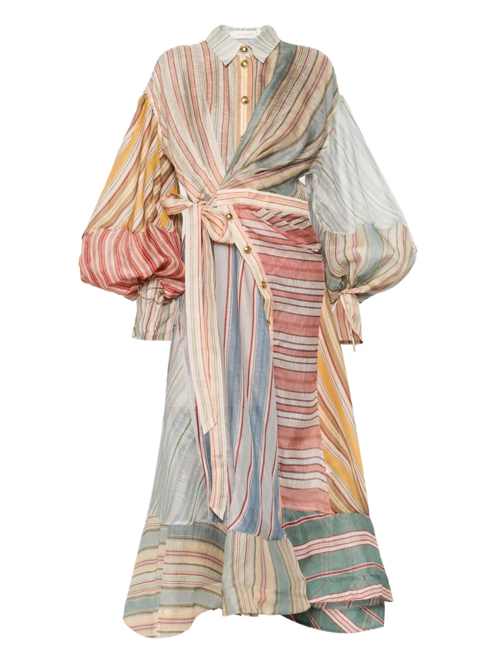 ZIMMERMANN Rebellion Striped midi dress - Toni neutri