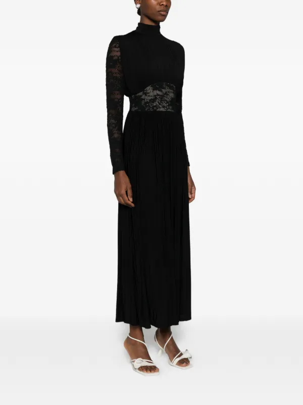 Zimmermann Rebellion Lace-Insert Midi Dress - Black