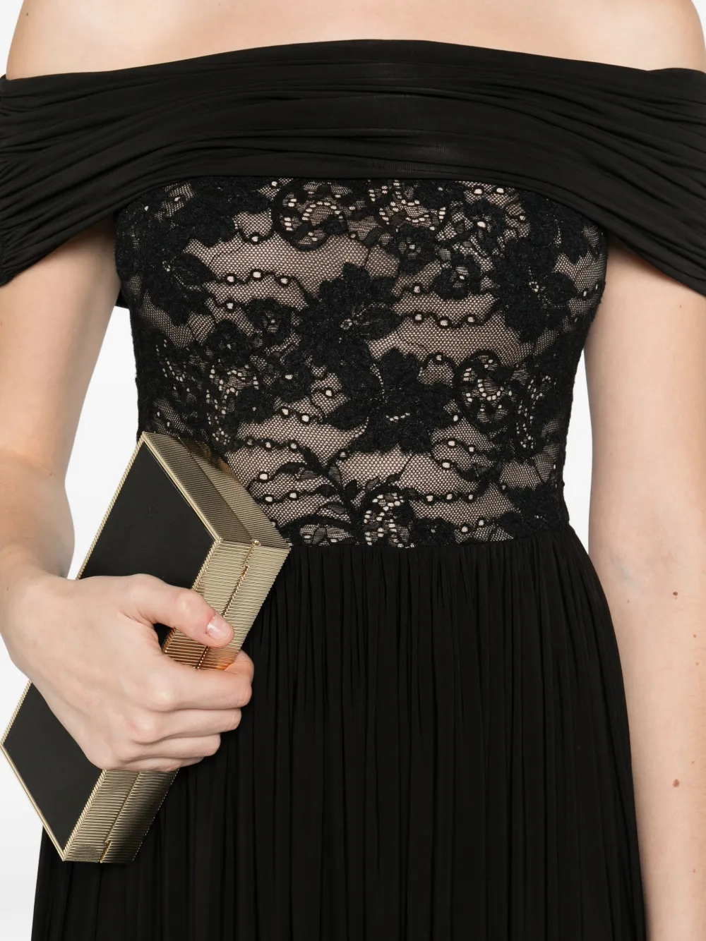ZIMMERMANN Midi-jurk met kant Zwart