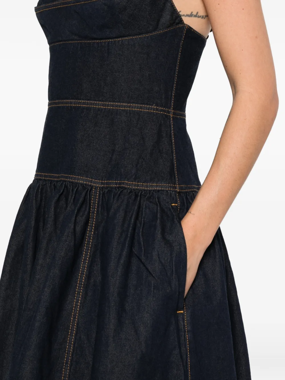 Zimmermann Sleeveless Denim Midi Dress In Blue
