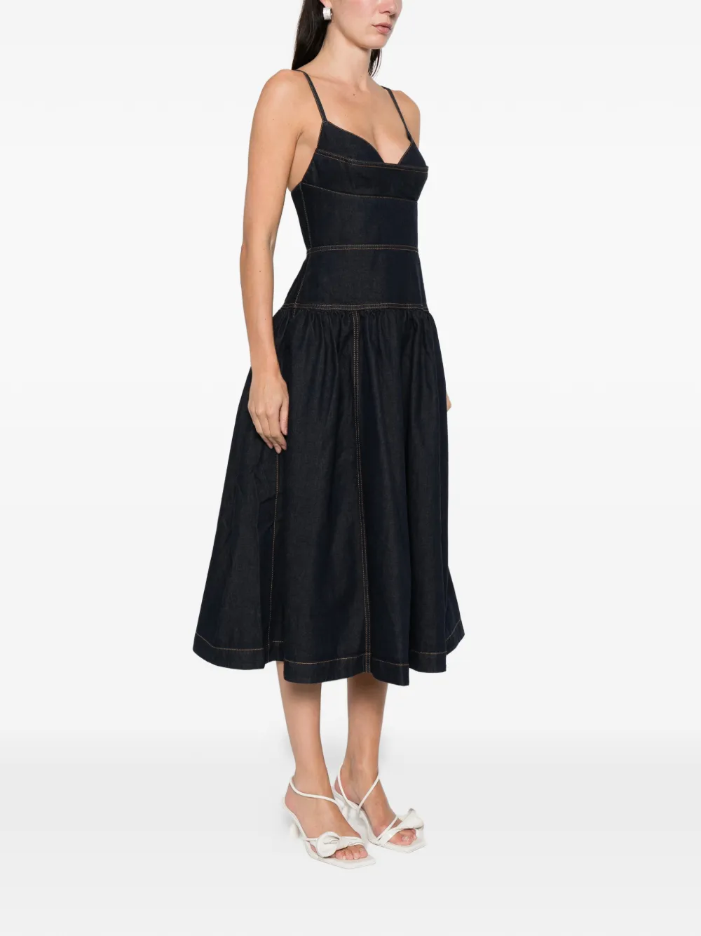 Zimmermann Sleeveless Denim Midi Dress In Blue