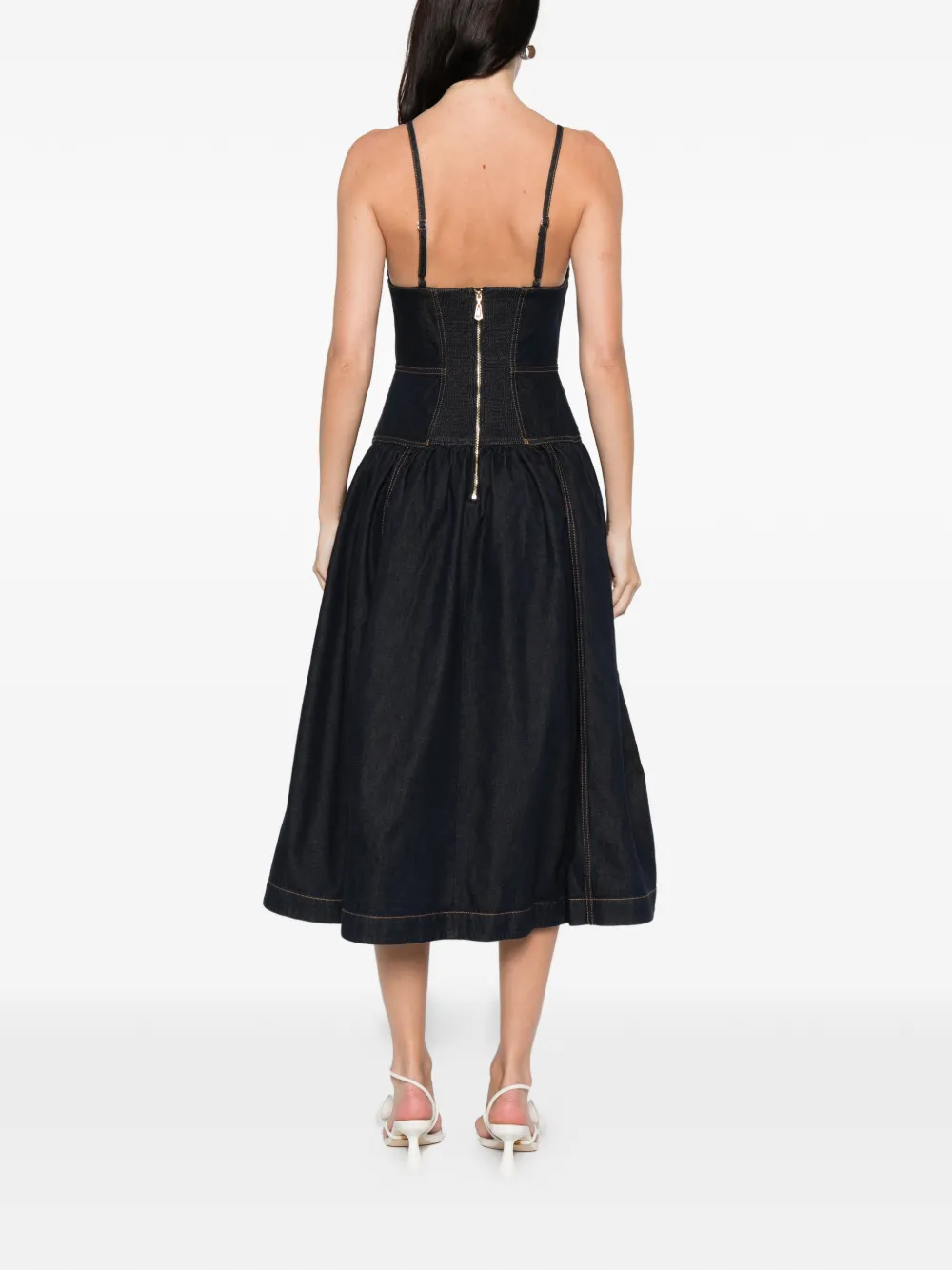 Zimmermann Sleeveless Denim Midi Dress In Blue