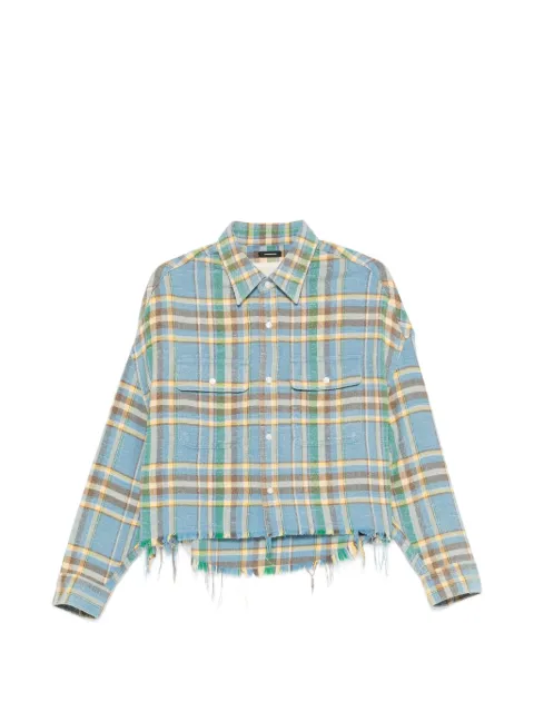 R13 plaid frayed shirt