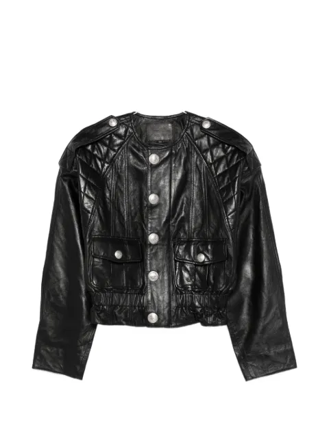 R13 quilted button leather jacket