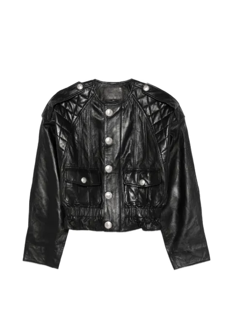 R13 quilted button leather jacket