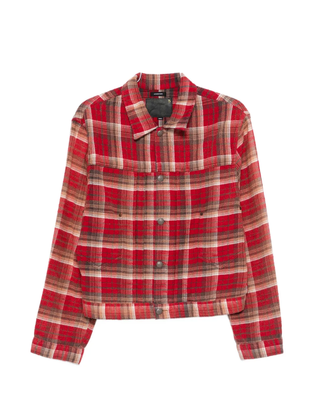 R13 plaid-pattern shirt jacket - Rosso