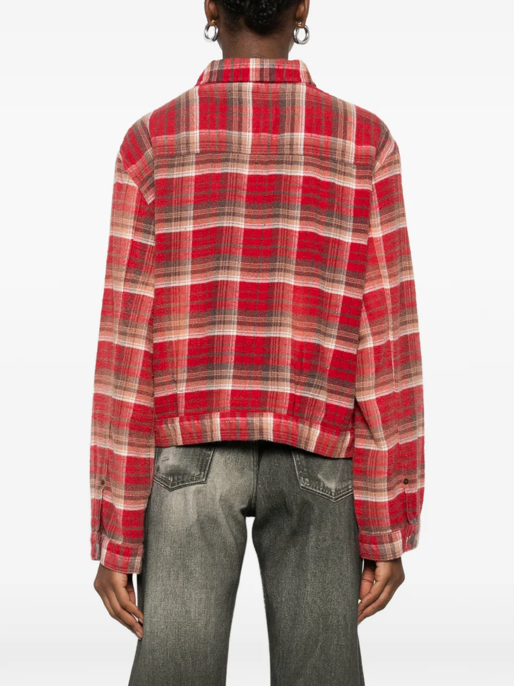 R13 Geruit shirtjack Rood