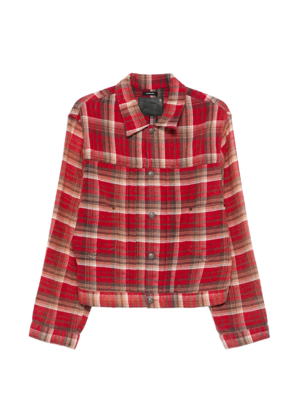 R13 plaid-pattern shirt jacket - Rosso