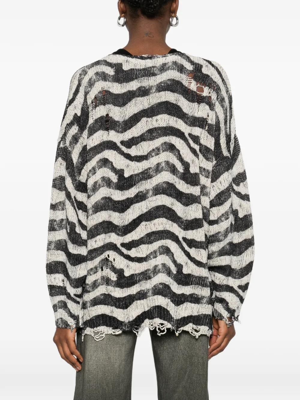 Zebra-Printed Oversized Cardigan