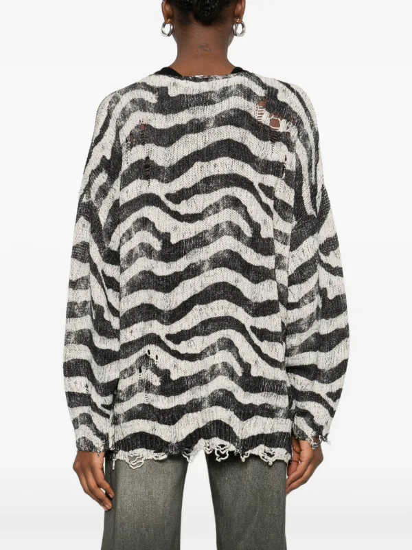 R13 zebra-printed Oversized Cardigan | Neutrals | FARFETCH