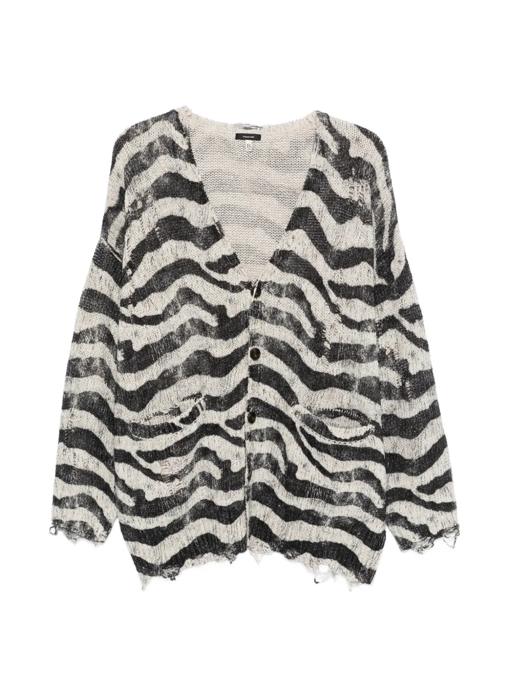 R13 zebra-printed oversized cardigan - Neutrals