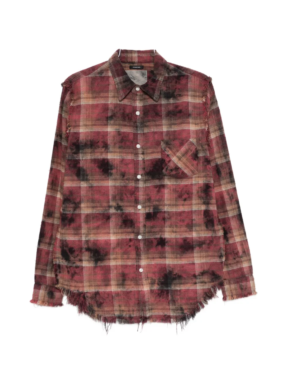 R13 long-sleeve plaid shirt - Rosso
