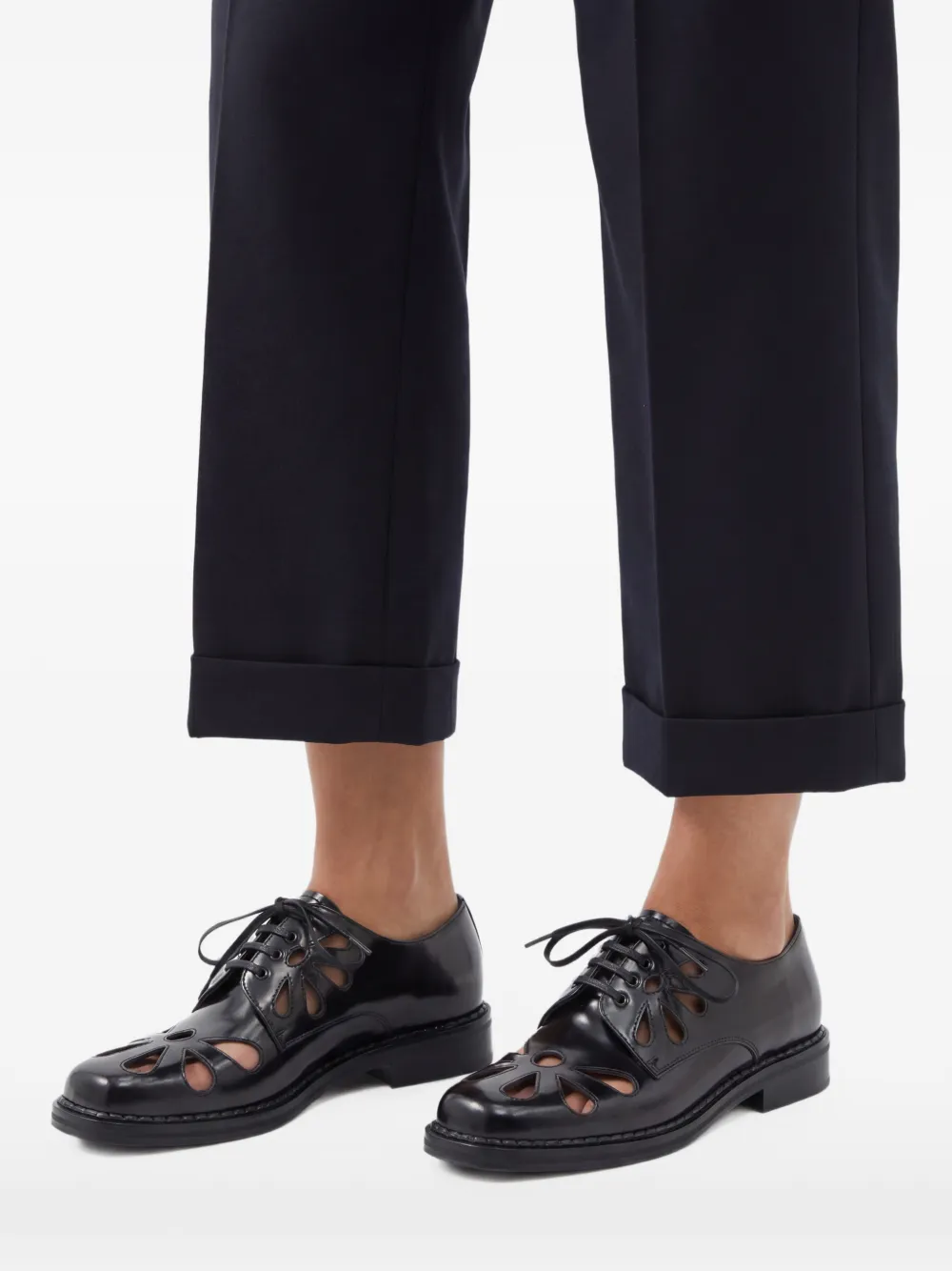 Simone Rocha Derby schoenen met uitgesneden details Zwart