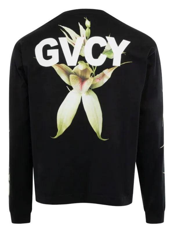 Givenchy GVCY-print long-sleeve T-shirt | Black | FARFETCH