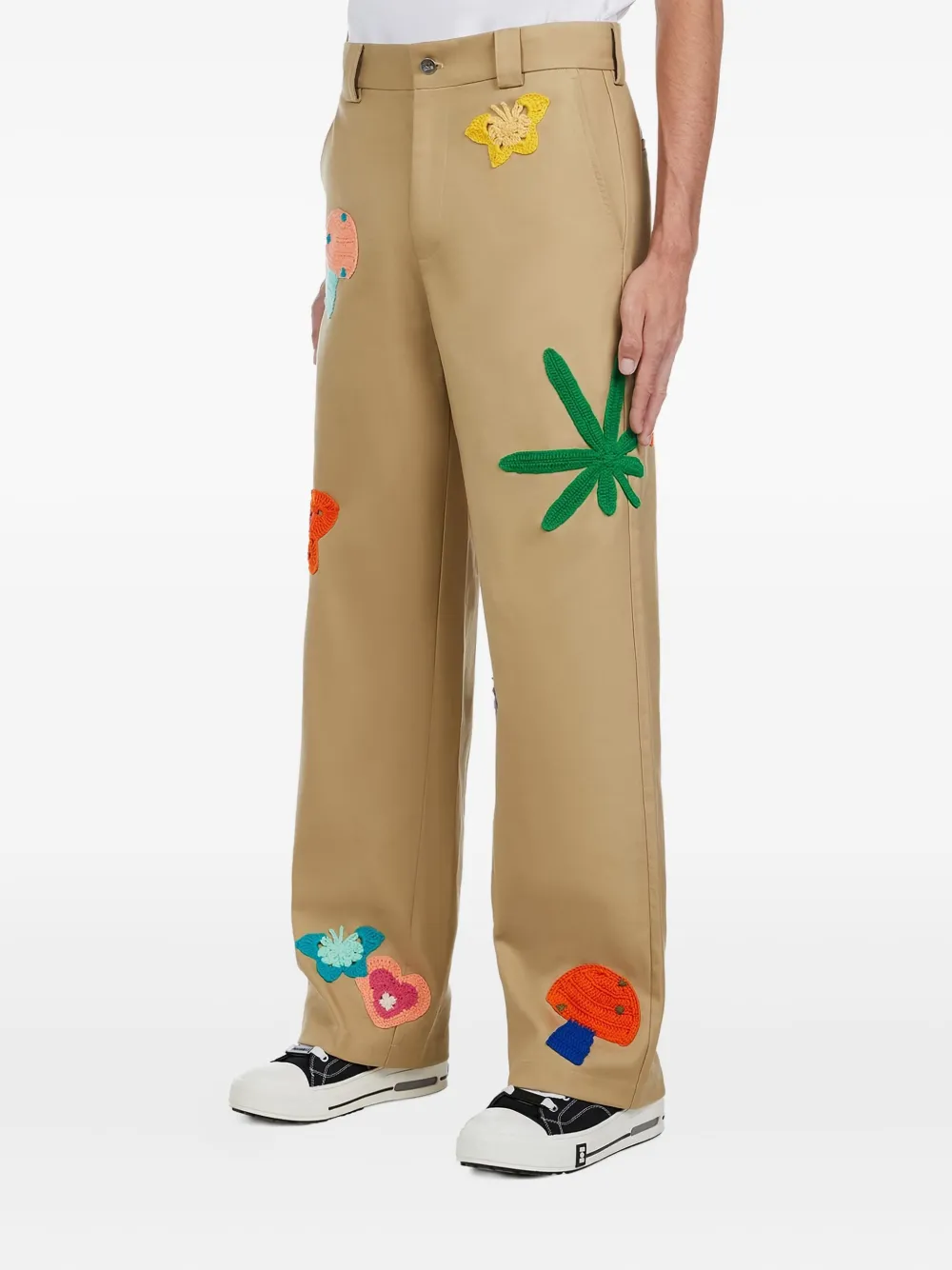 Nahmias Broek met patchwork - Beige