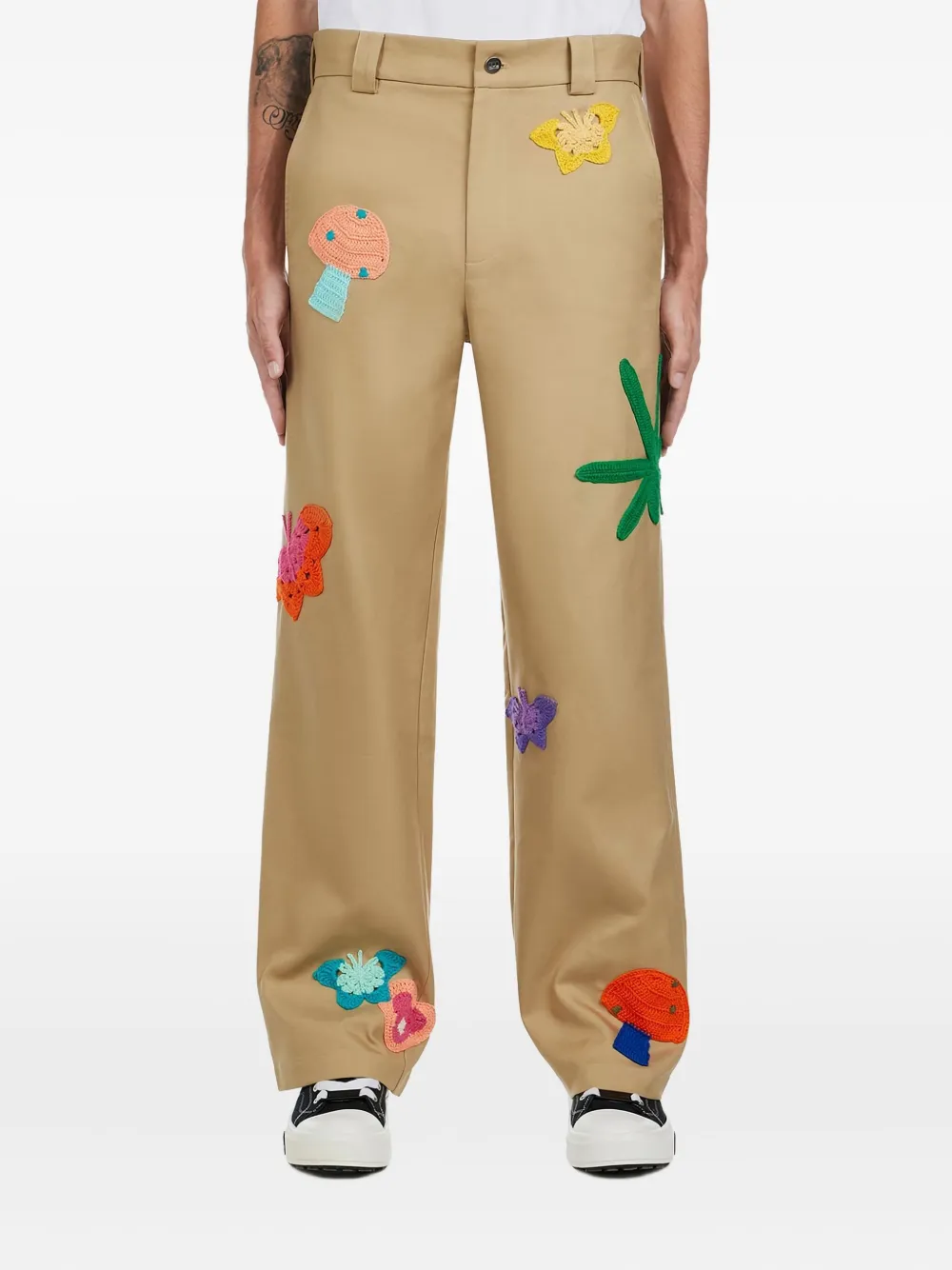 Nahmias patchwork-detail trousers | Neutrals | Image 1