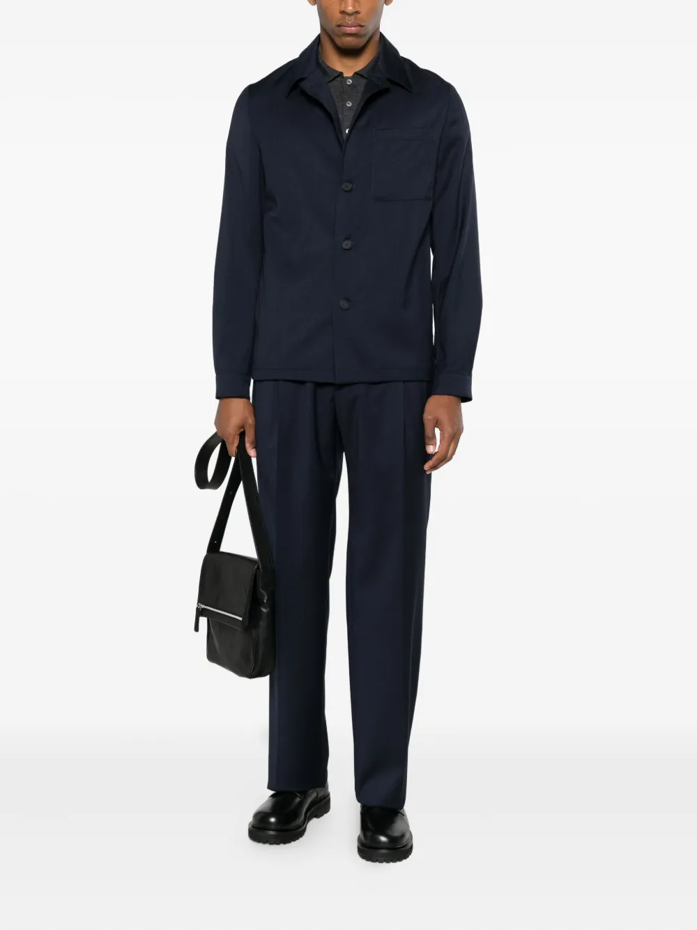 Canali button wool polo shirt - Grijs