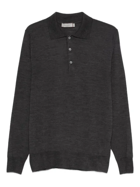 Canali button wool polo shirt