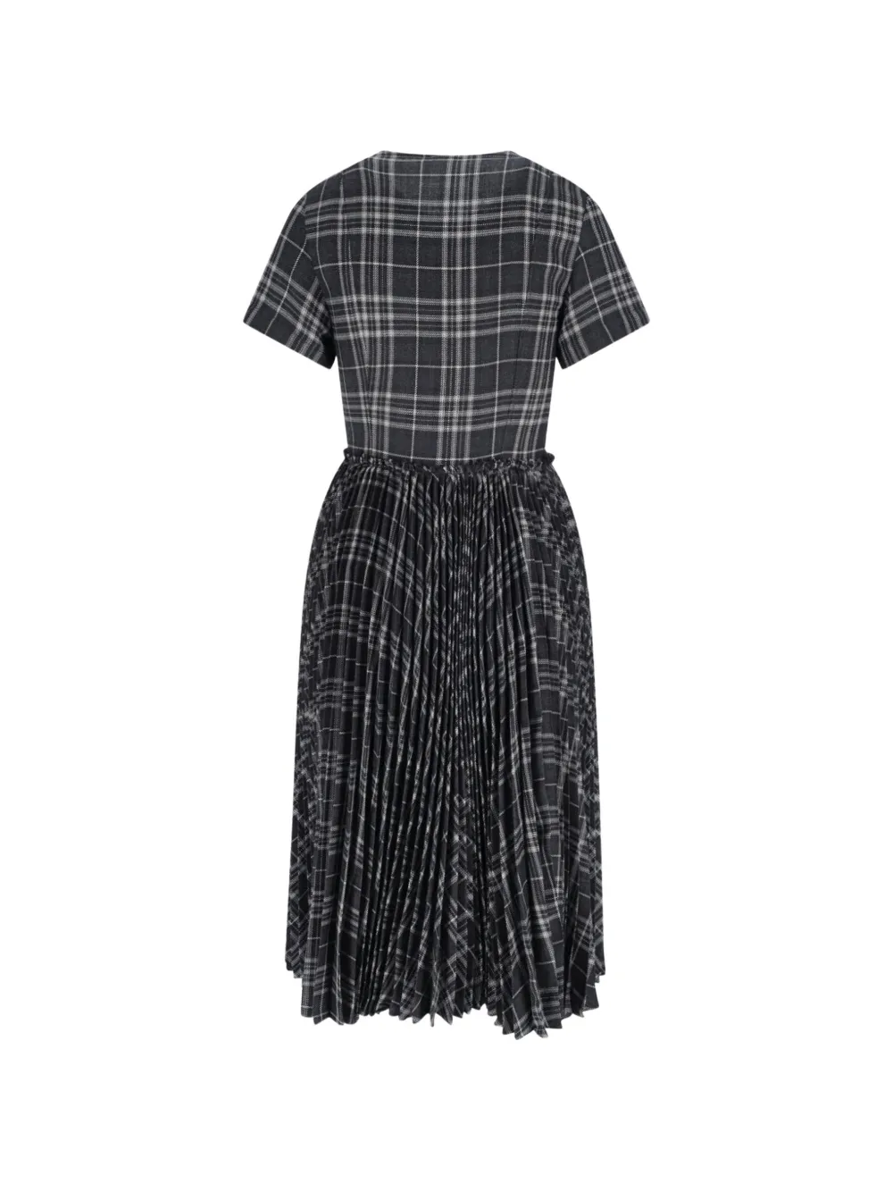 Burberry Check jurk met plooien en gesp Zwart