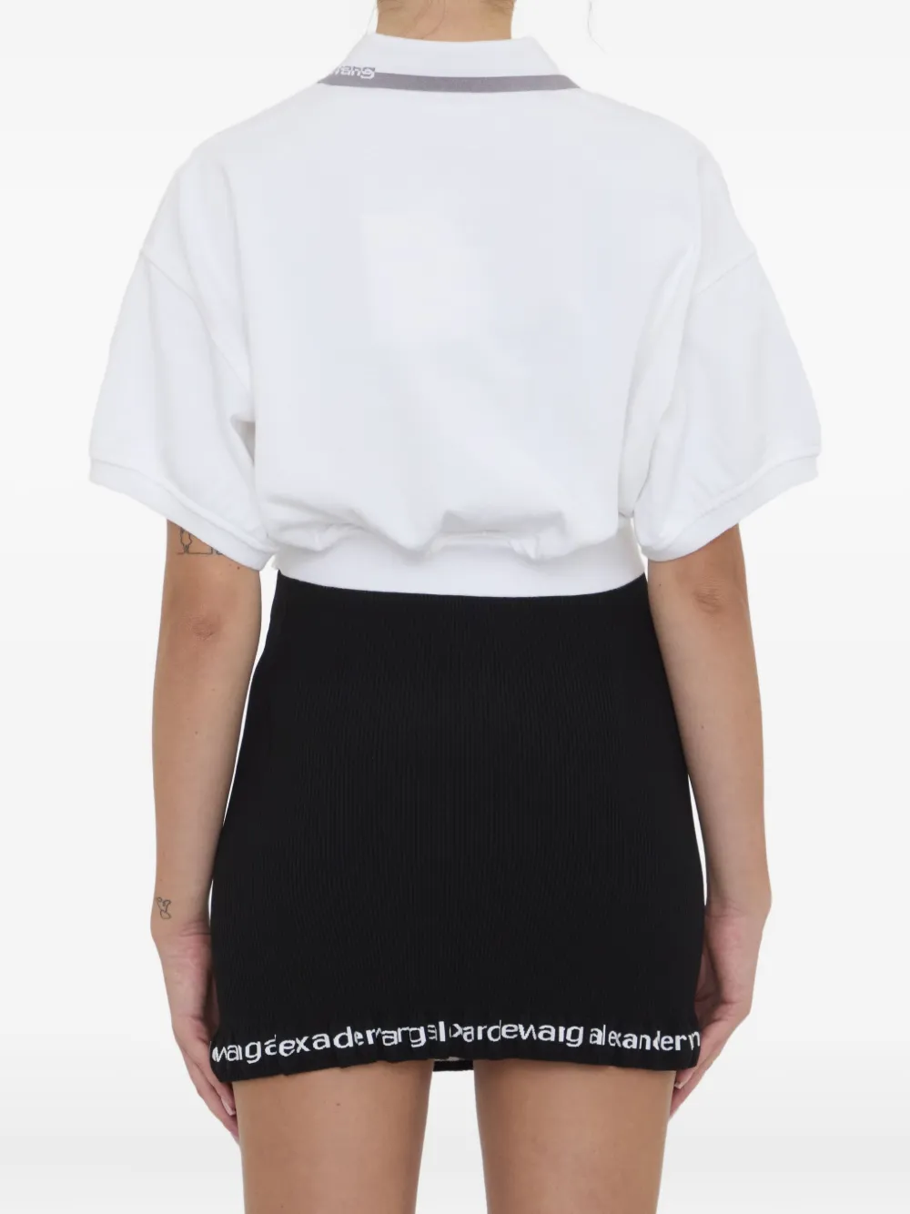 Alexander Wang Women Cropped Cotton Polo Shirt In White