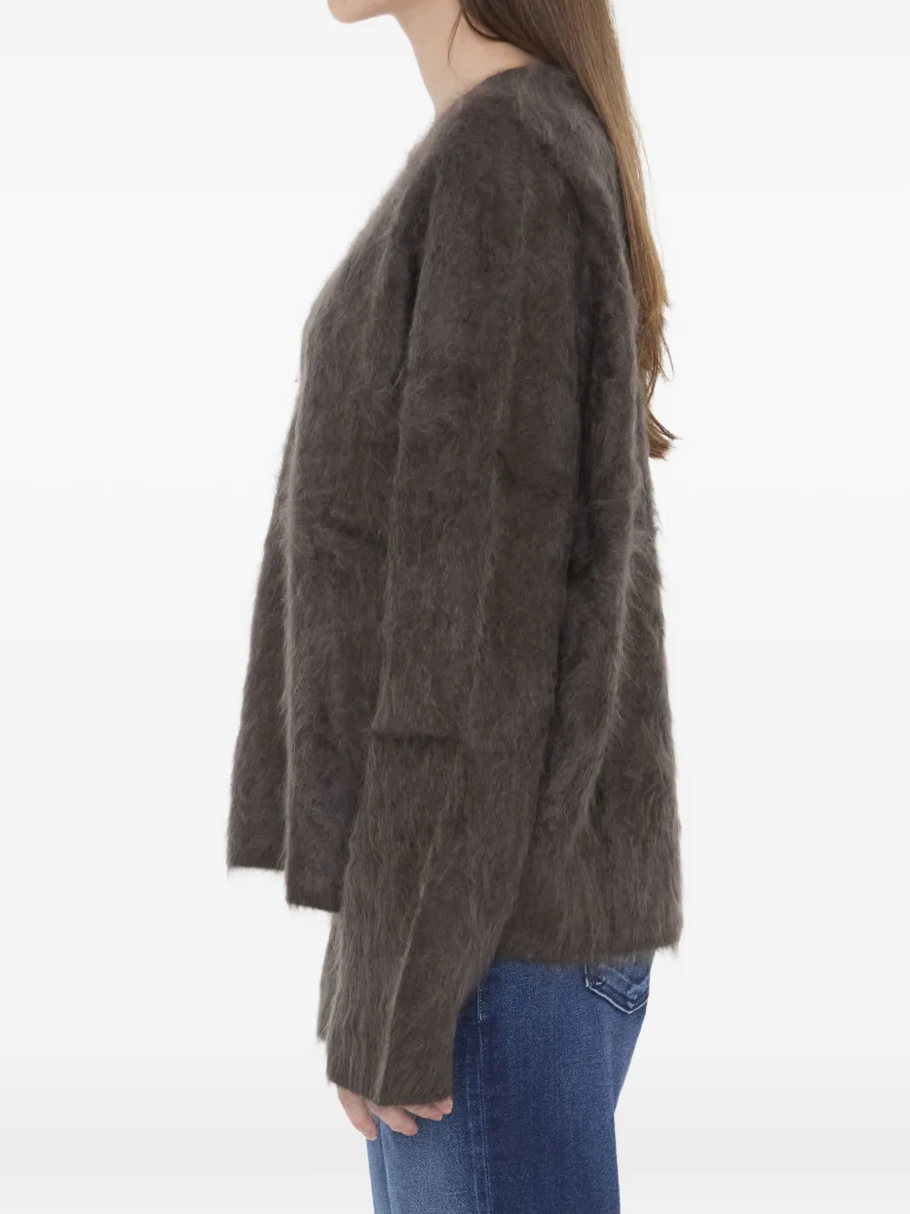 Lisa Yang Margareta Brushed V-neck Sweater In Brown