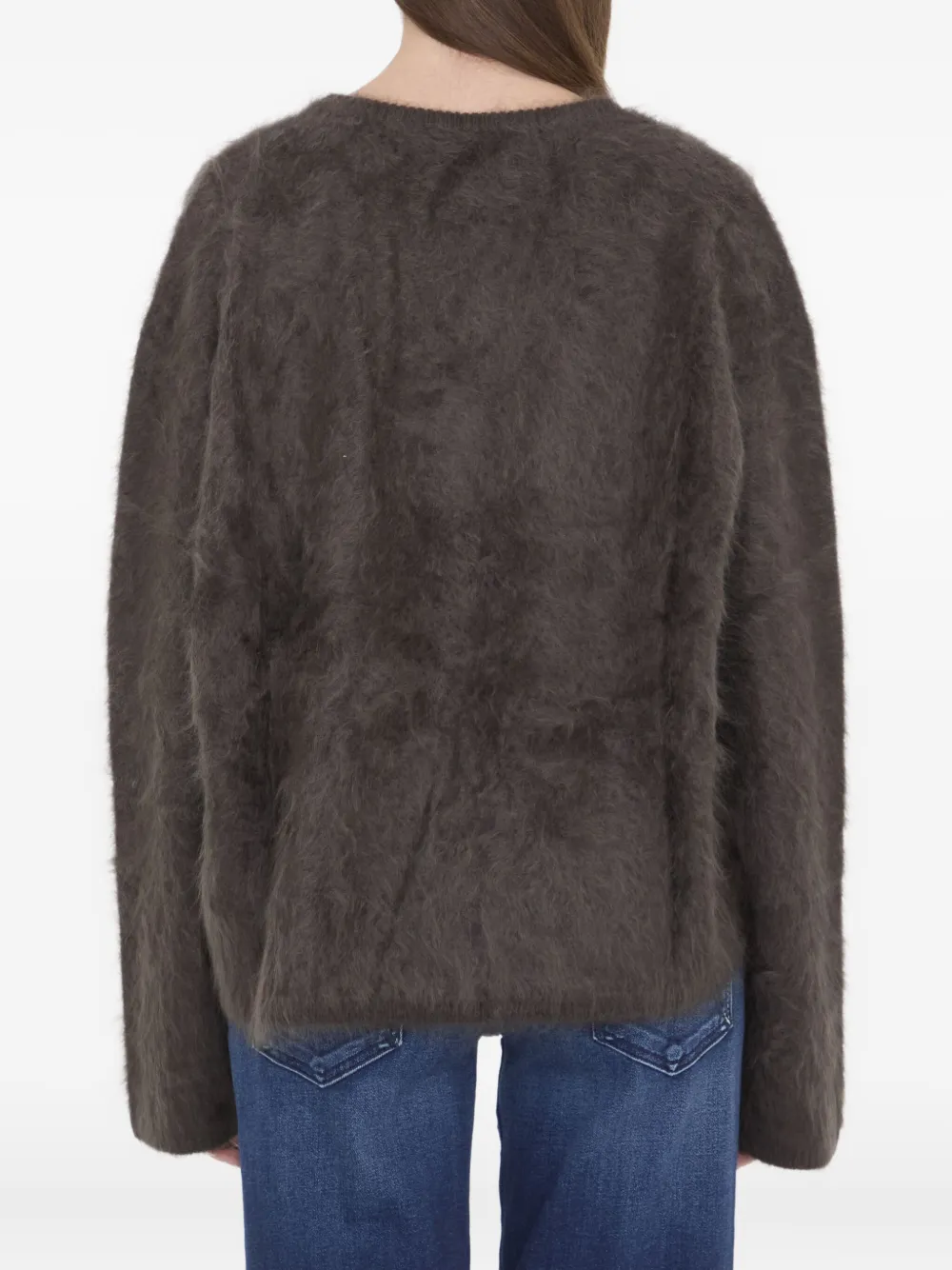 Lisa Yang Margareta Brushed V-neck Sweater In Brown