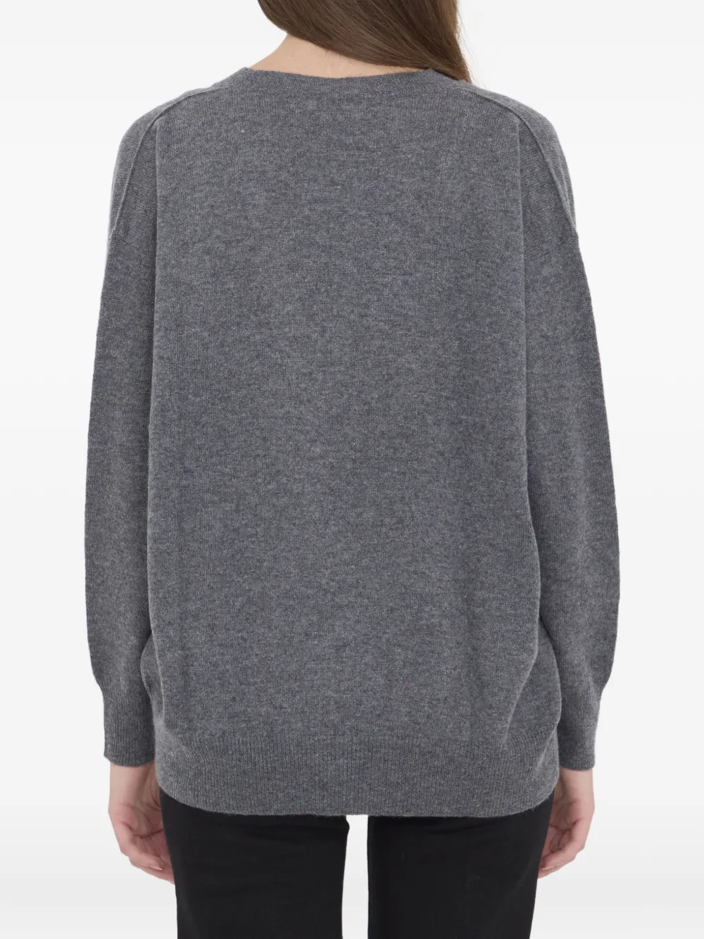 Lisa Yang Erna Tie-neck Ribbed Sweater In Gray