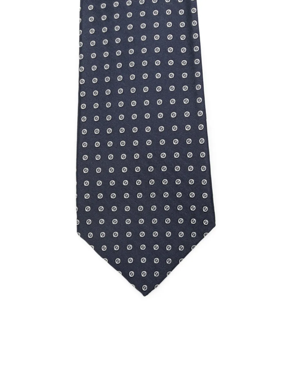 Kiton Geometric-patterned Silk Tie In Blue