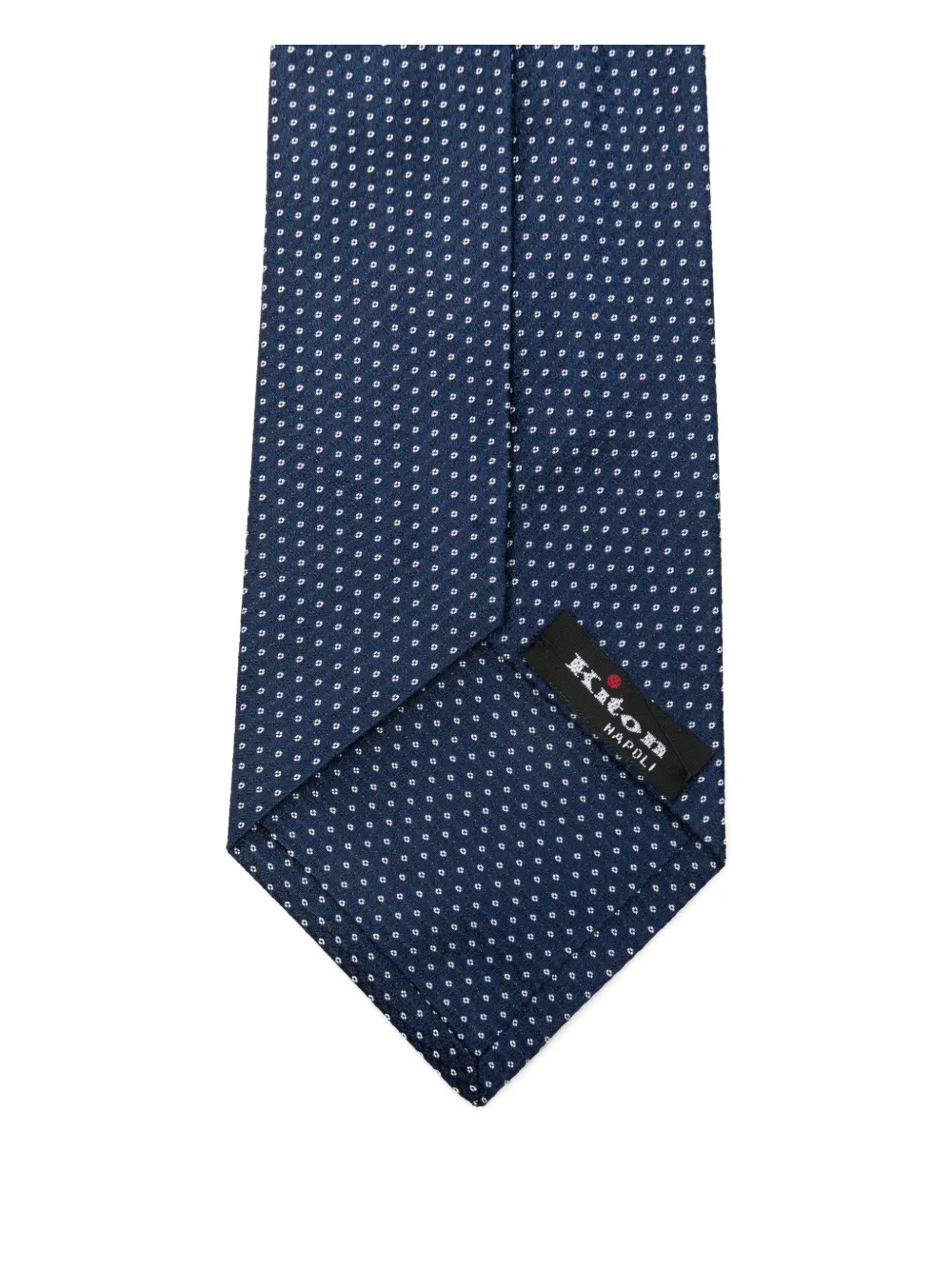 Kiton polka-dot silk tie Blauw