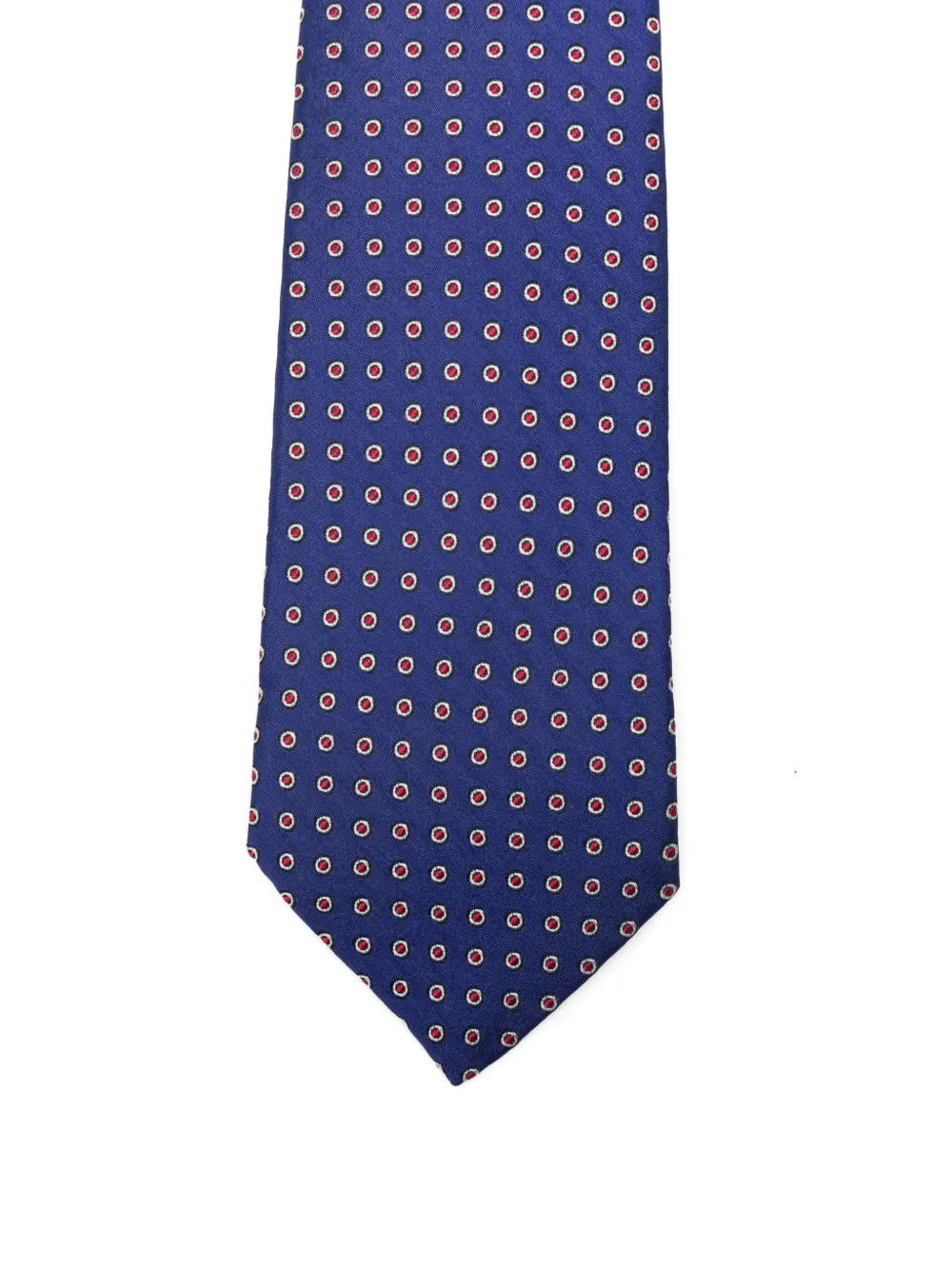 Kiton geometric-patterned silk tie Blauw